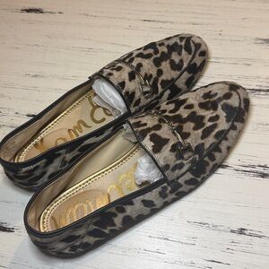 Sam Edelman Leopard Print Calf Hair Loraine Loafer Flats Ladies Size 9